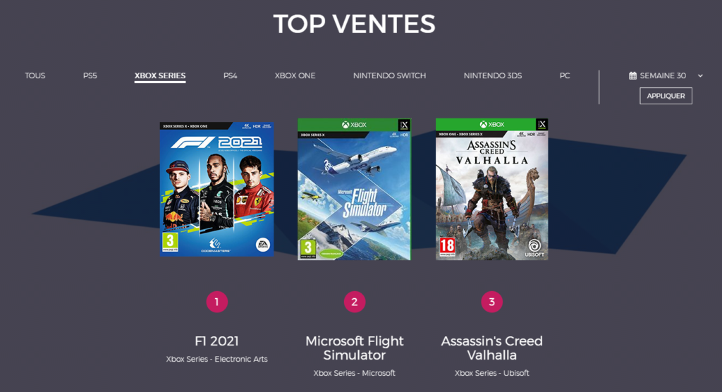 Top ventes Xbox Series
