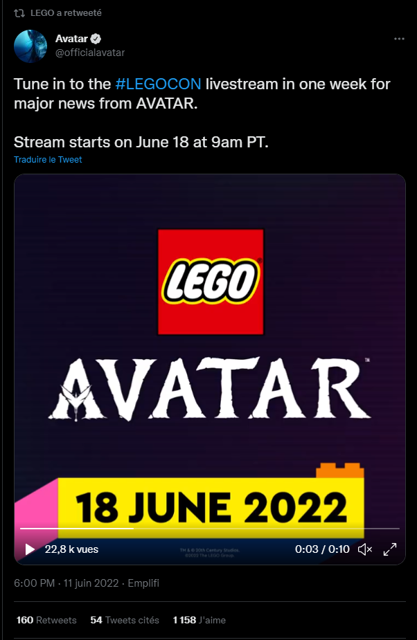 Une collaboration Avatar x Lego en approche
