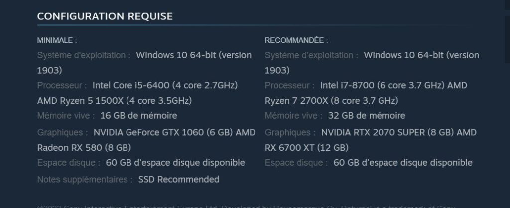 Returnal, 32Gb de RAM sur PC, sinon rien
