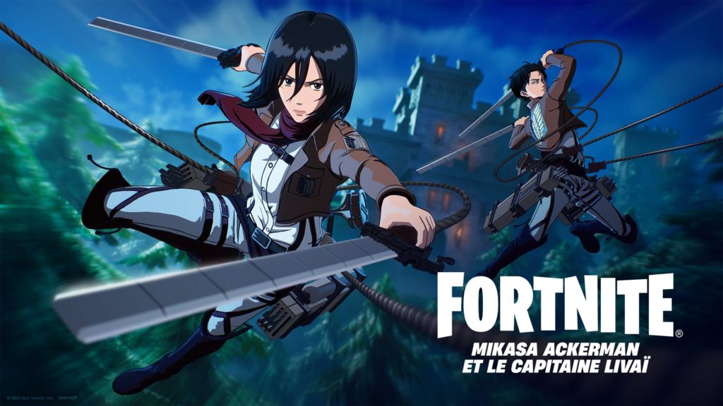 Fortnite; Eren, Mikasa, Livaï débarquent !