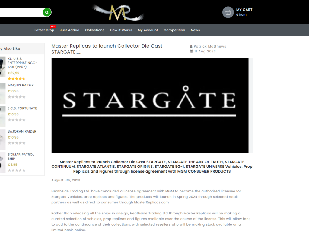[UP] Stargate : Le retour des modèles réduits !
