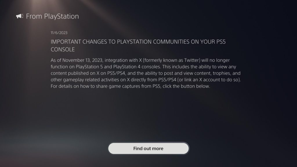 Playstation, Twitter (X) se retire des consoles