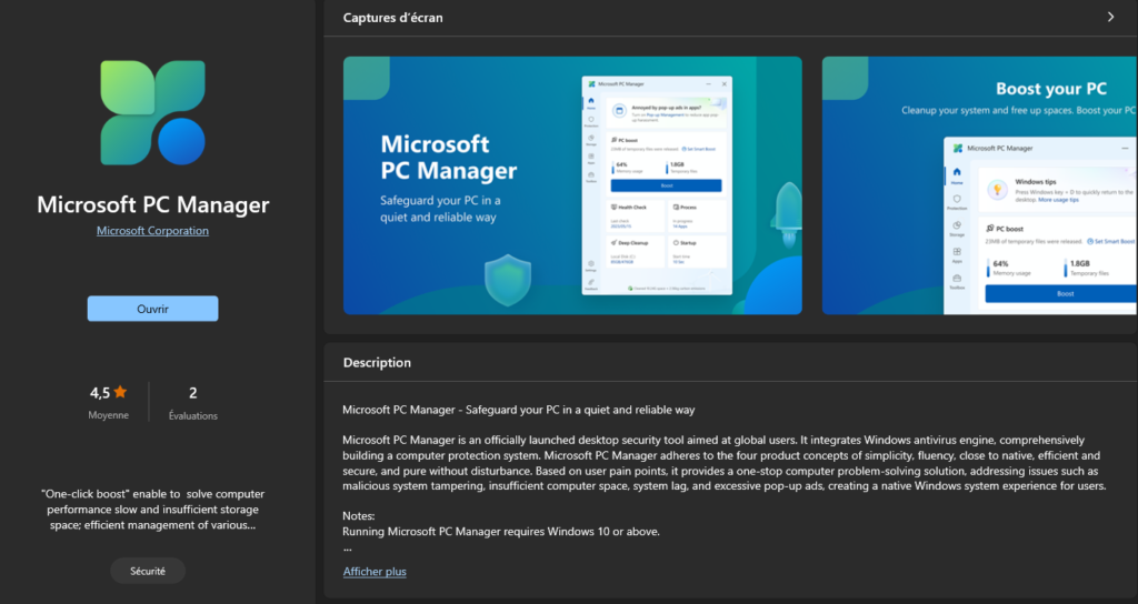 PC Manager : L'alternative à CCleaner est enfin disponible/Microsoft lance son utilitaire Windows