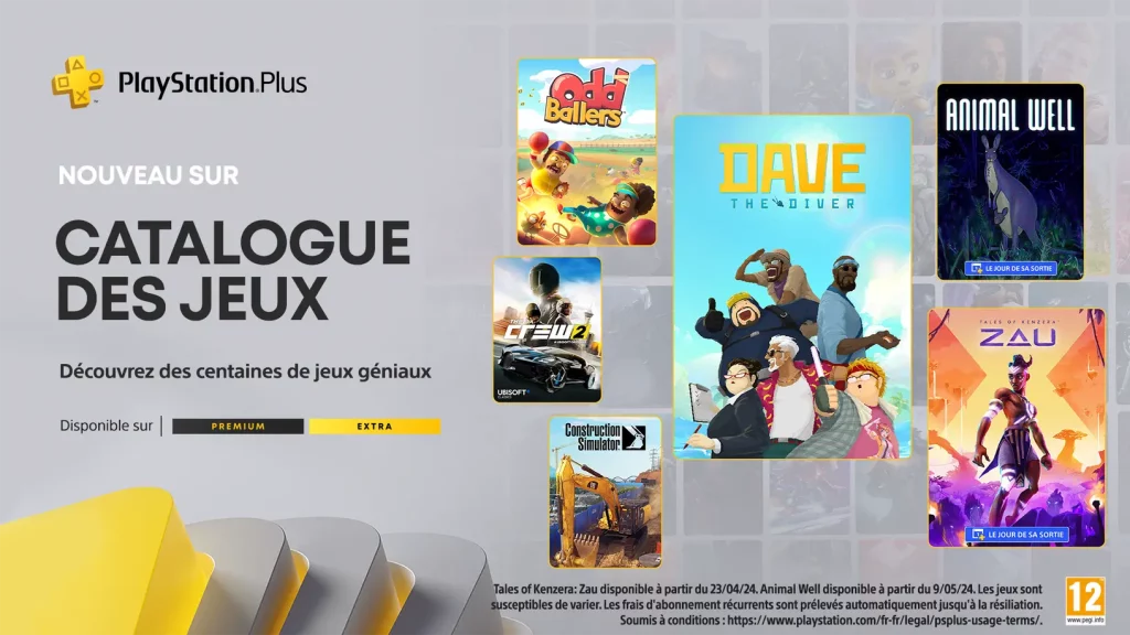 PlayStation Plus Extra/Premium, les jeux d'avril annoncés