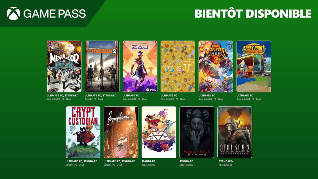 Xbox Game Pass, les jeux de fin mai, début juin, 2025