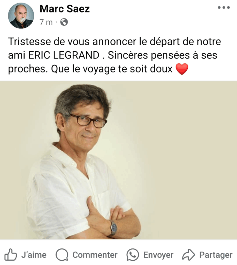 Eric Legrand, la voix de Vegeta, nous a quitté