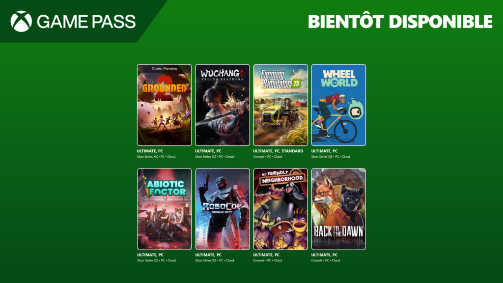 Xbox Game Pass, la suite des jeux de juillet 2025