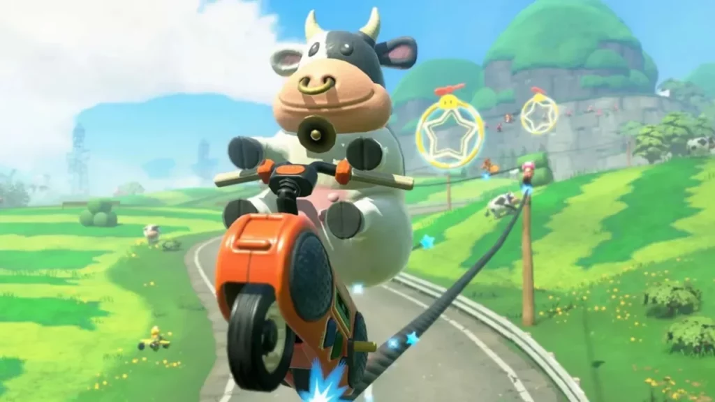 Mario Kart World, la PETA veut la suppression de l'anneau nasal de Cow (la vache)